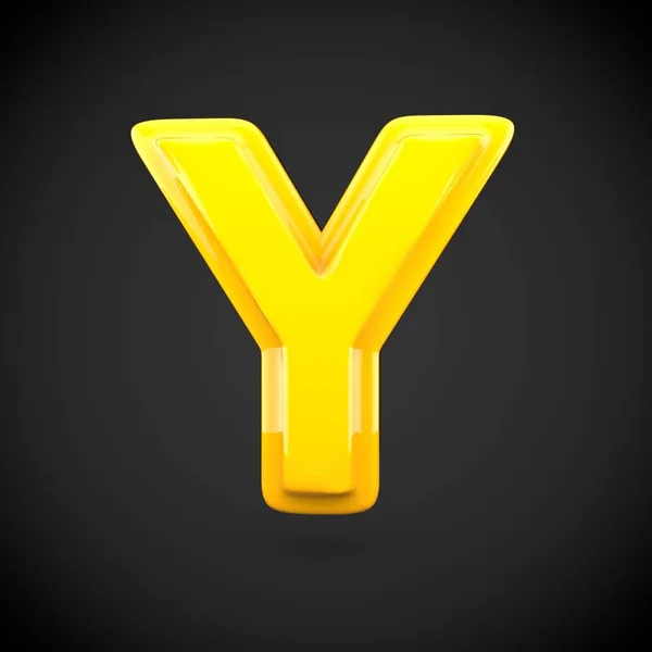 Sárga színű festék betű y — Stock Fotó