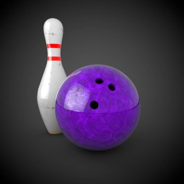 Menekşe bowling topu ve skittle