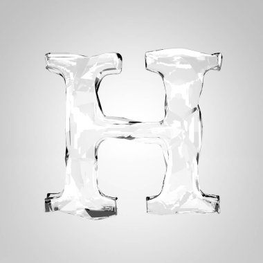 şeffaf kristal harf H