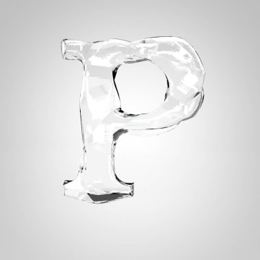 şeffaf kristal harf P