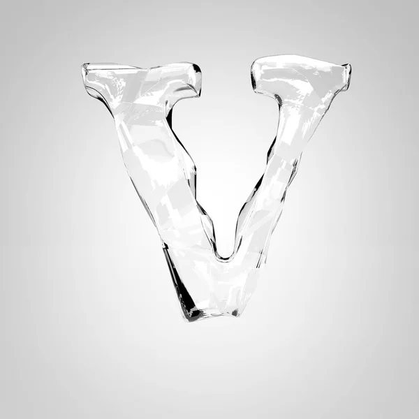 Letra de cristal transparente V — Foto de Stock