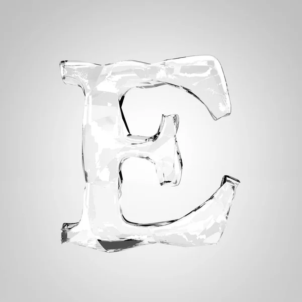 Lettera di cristallo trasparente E — Foto Stock