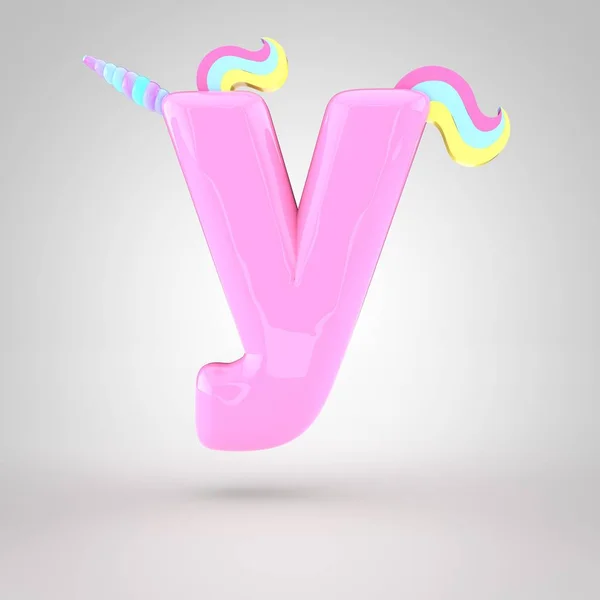 Pink unicorn symbol Y — Stock Photo, Image