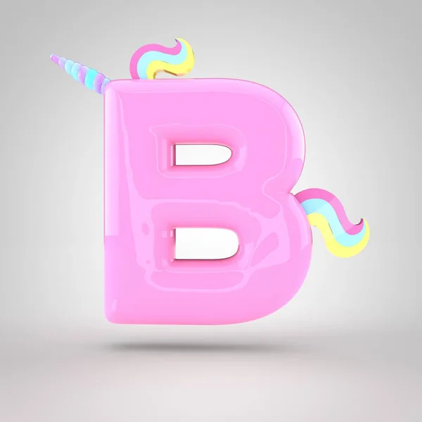Pink unicorn symbol B — Stock Photo, Image