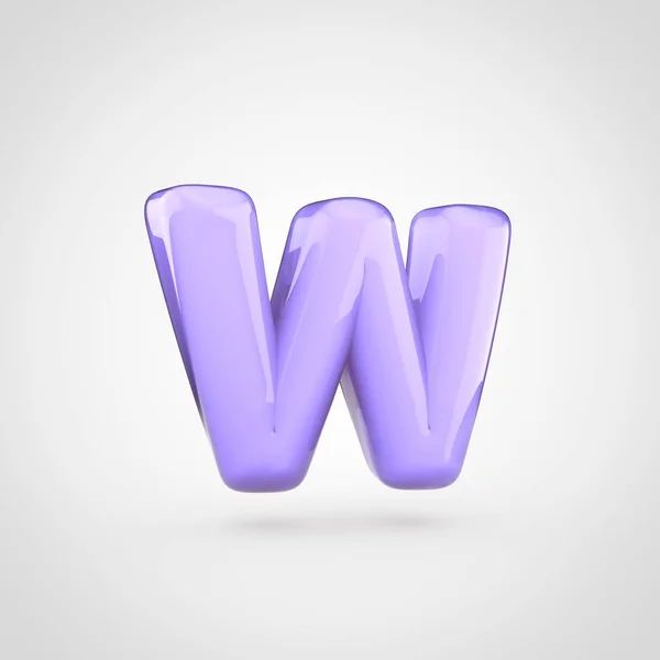 紫罗兰色卷字母 W — 图库照片