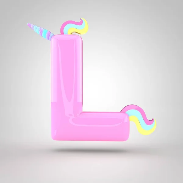 Pink unicorn symbol L — Stock Photo, Image