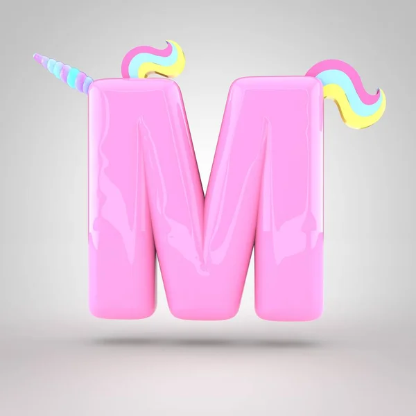 Pink unicorn symbol M — Stock Photo, Image