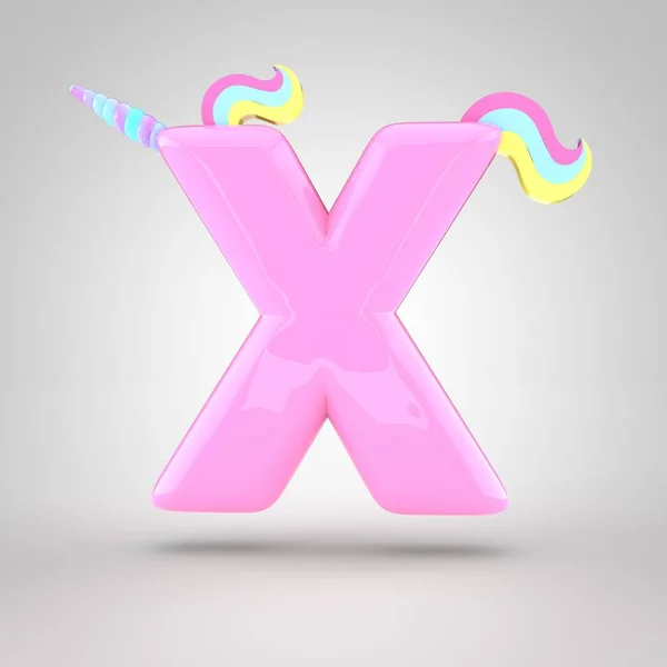 Pink unicorn symbol X — Stock Photo, Image