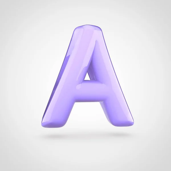 Фіолетова об'ємна літера А — стокове фото