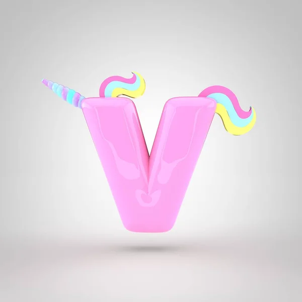 สัญลักษณ์ยูนิคอร์นสีชมพู V — ภาพถ่ายสต็อก