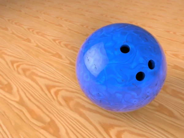 Blauwe bowling bal — Stockfoto
