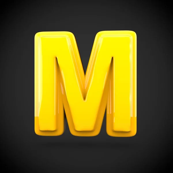 黄色いボリューム文字 m — ストック写真