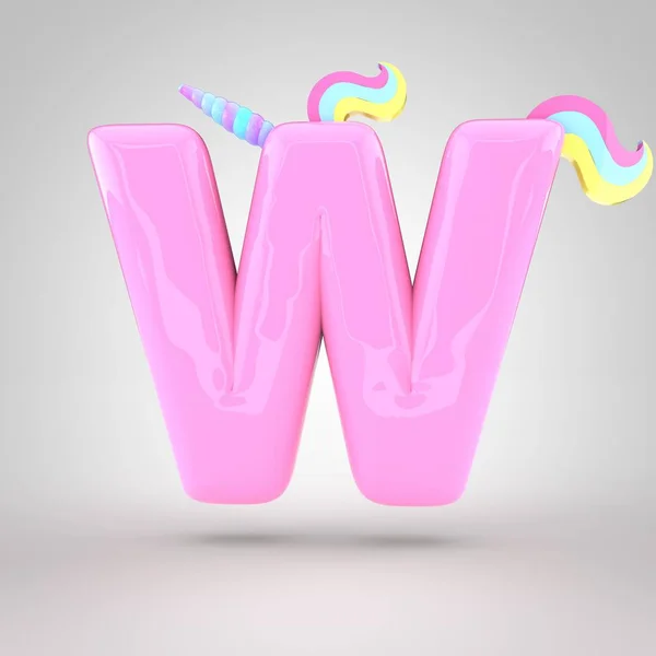 Pink unicorn symbol W — Stock Photo, Image