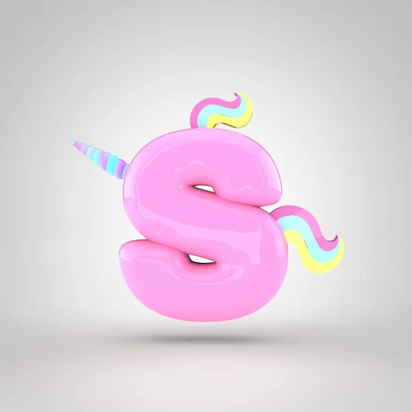 Pink unicorn symbol S — Stock Photo, Image