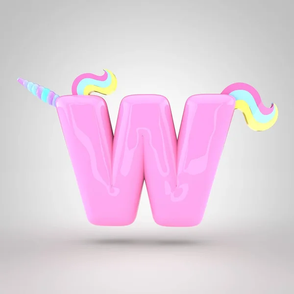 Pink unicorn symbol W — Stock Photo, Image