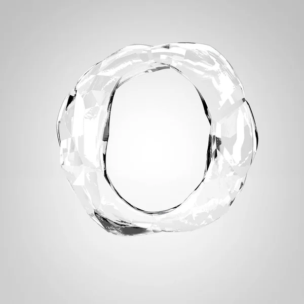 Transparenta kristall bokstaven O — Stockfoto