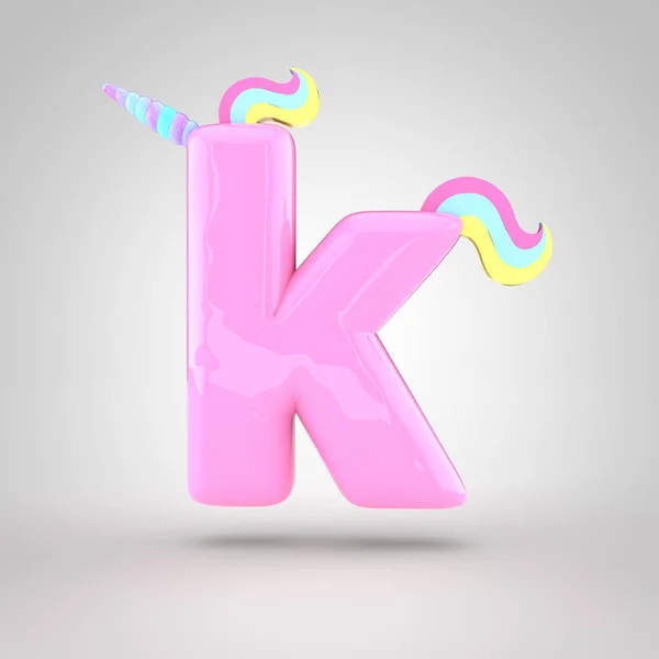 Рожевий символ єдинорога K — стокове фото