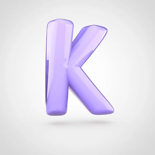 Фіолетова об'ємна літера K — стокове фото