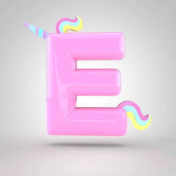 Símbolo rosa unicornio E — Foto de Stock