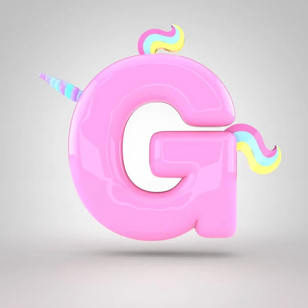 Pink unicorn symbol G — Stock Photo, Image