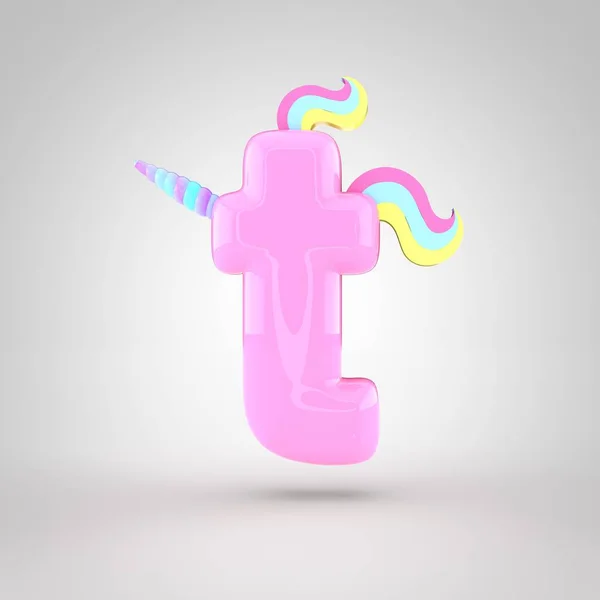 Pink unicorn symbol T — Stock Photo, Image