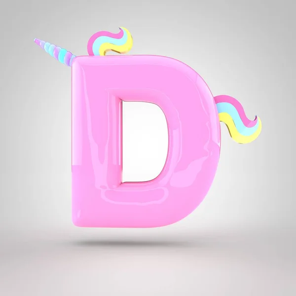 Pink unicorn symbol D — Stock Photo, Image