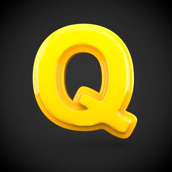 Yellow volume character Q — Stock Photo, Image