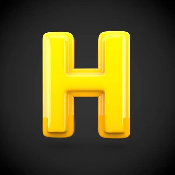 Желтый символ объема h — стоковое фото