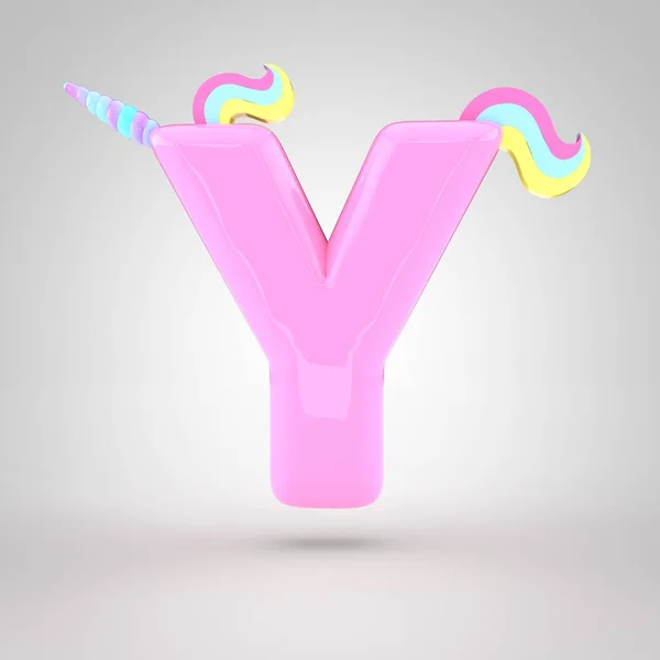 Pink unicorn symbol Y — Stock Photo, Image