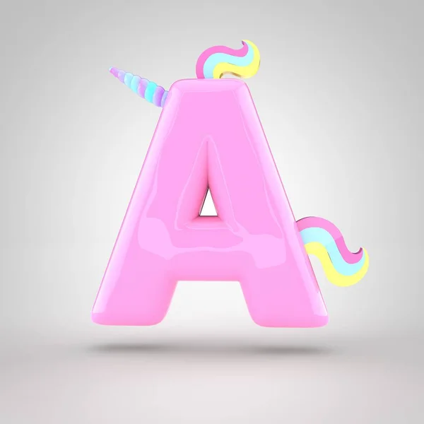 Pink unicorn symbol A — Stock Photo, Image