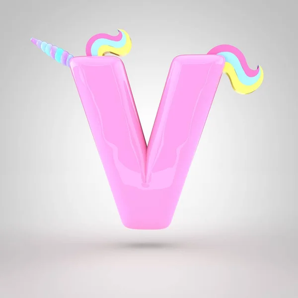 Pink unicorn symbol V — Stock Photo, Image