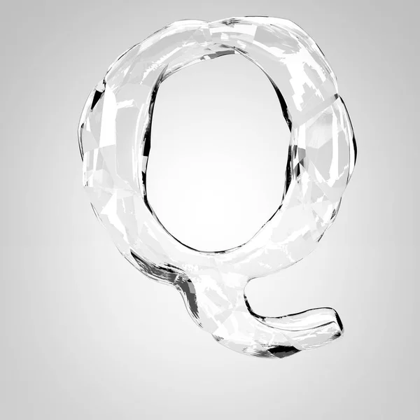 Cristal transparent lettre Q — Photo