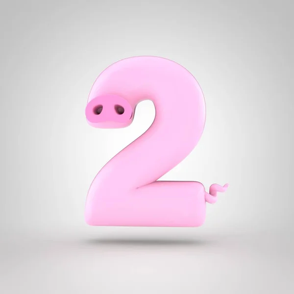 Número de porquinho rosa — Fotografia de Stock