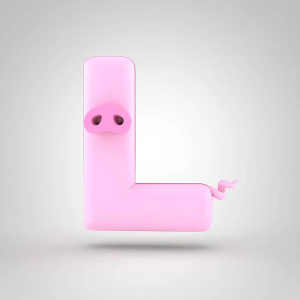 Pink piggy letter L — Stock Photo, Image