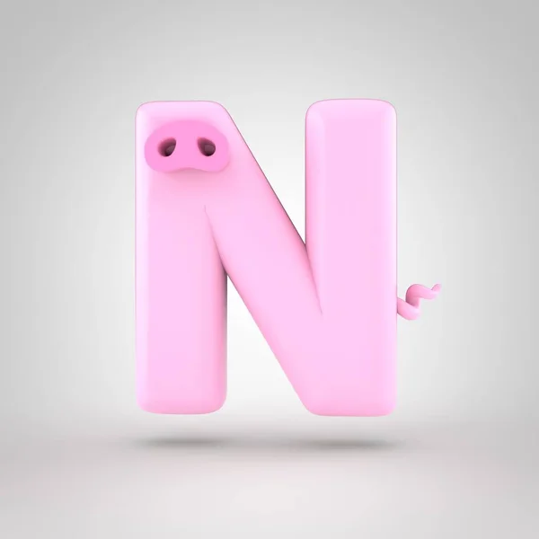 Roze piggy alfabet n — Stockfoto
