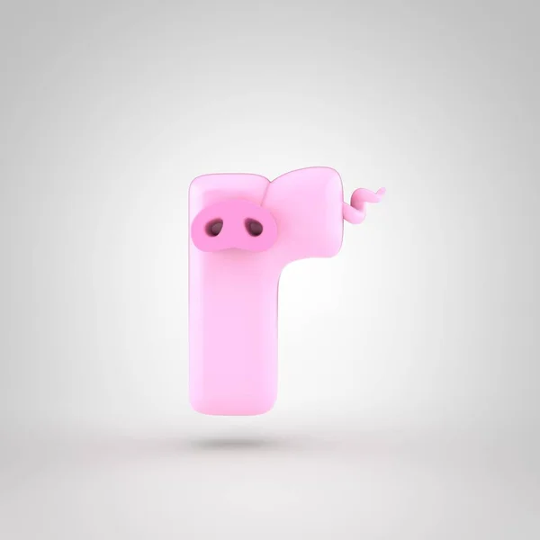 Pink piggy letter r — Stock Photo, Image