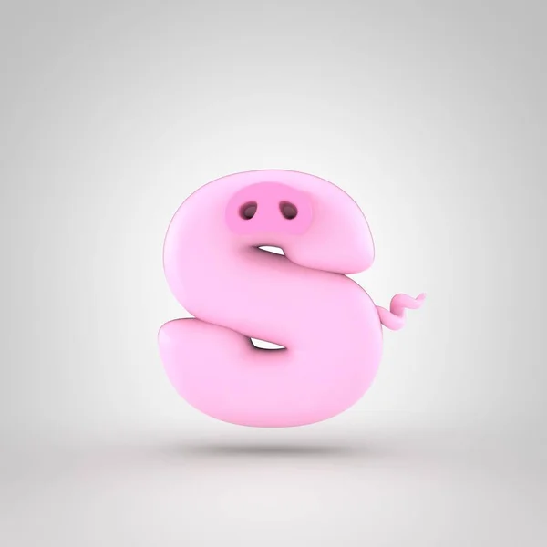 Pink piggy letter s — Stock Photo, Image