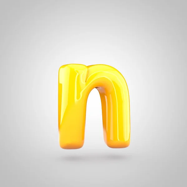 Yellow volume letter n — Stock Photo, Image