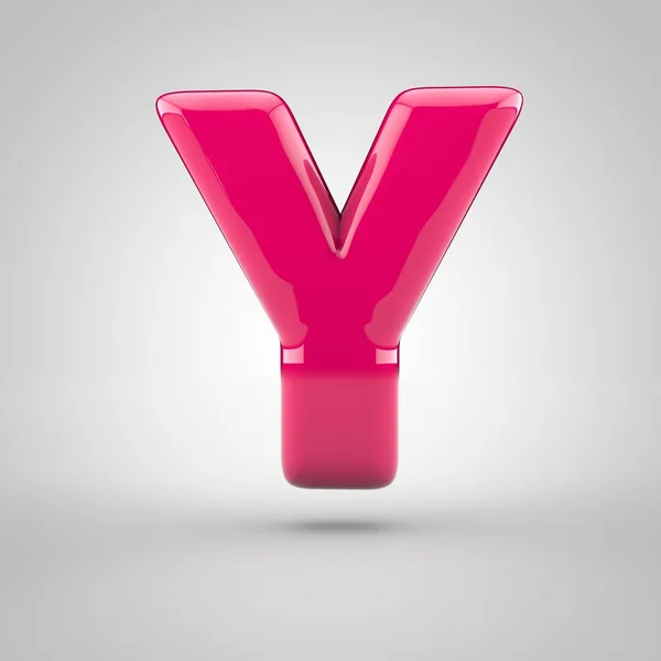 Рожева об'ємна літера y — стокове фото
