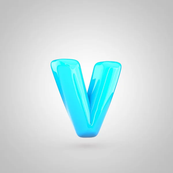 Синя об'ємна літера v — стокове фото
