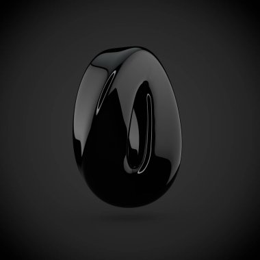 Parlak siyah numarası 0