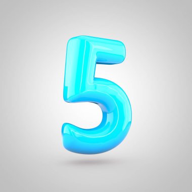 Parlak mavi numarası 5