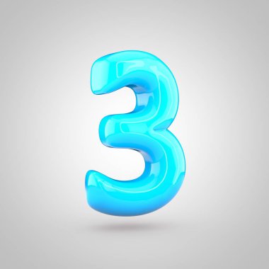 Parlak mavi numarası 3