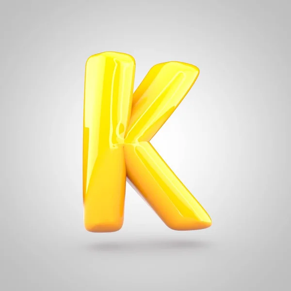 Жовта об'ємна літера k — стокове фото