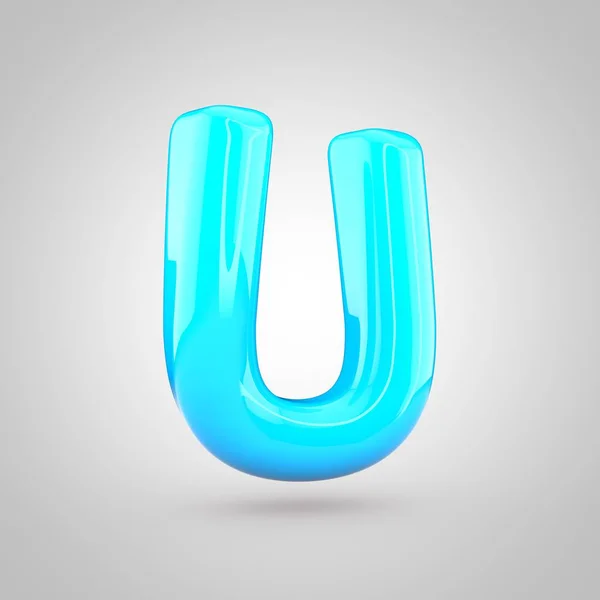 Blue volume letter u — Stock Photo, Image