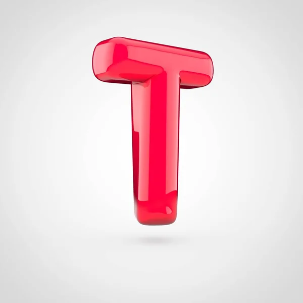 Red volume letter t — Stock Photo, Image