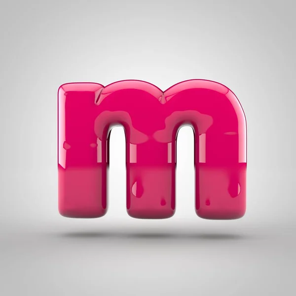 Letra de volumen rosa m — Foto de Stock