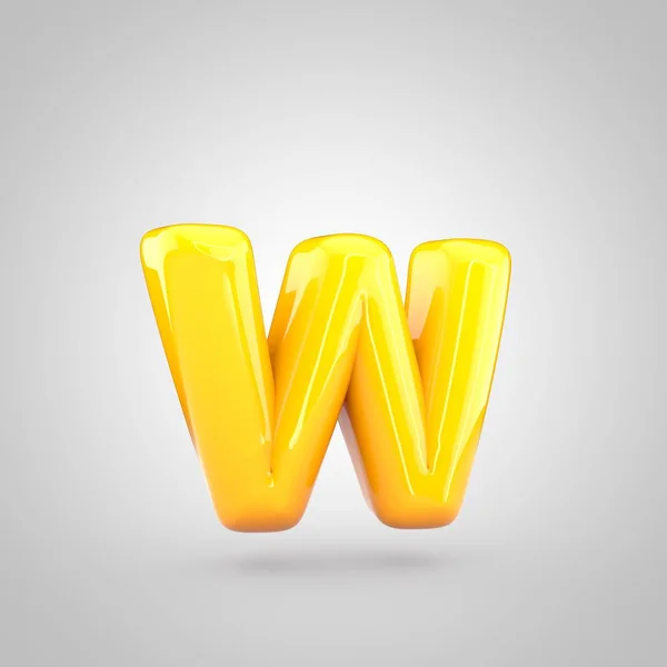 Yellow volume letter w — Stock Photo, Image