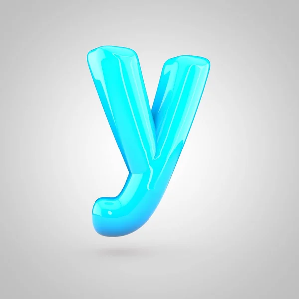 Синя об'ємна літера y — стокове фото