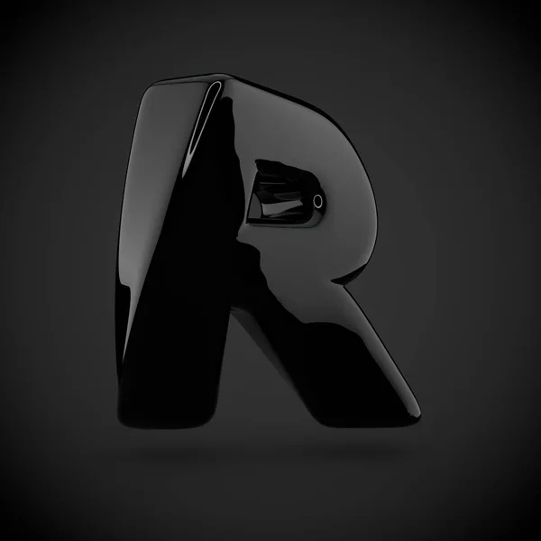 Black  volume letter r — Stock Photo, Image